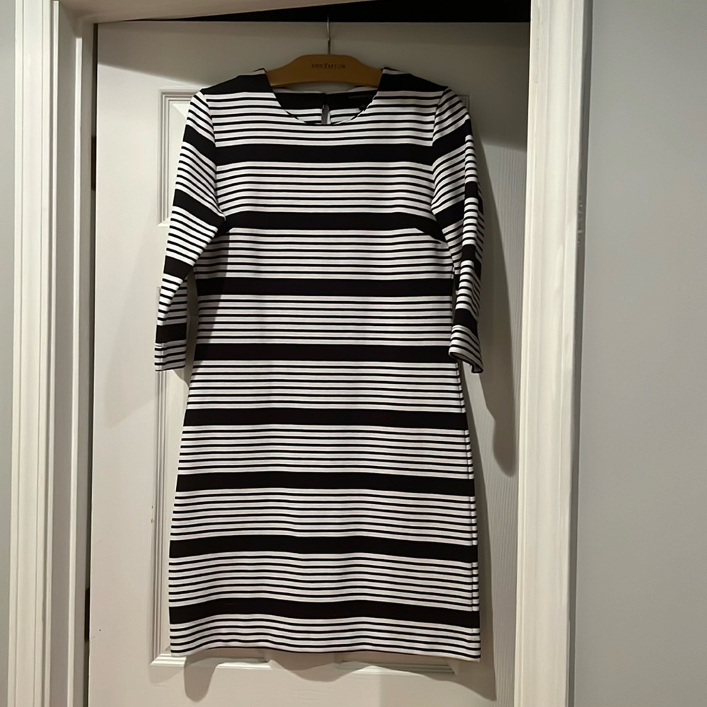 Banana Republic shift dress. Navy/white